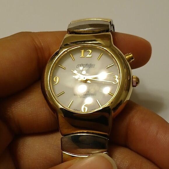 Globu Two-Toned 100FT WR Japan Quartz Movt Stainless Steel Stretch Band Watch - Picture 7 of 13